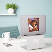 Lady Wearing Mask Black Fantasy Art Sticker (Laptop op bureau)