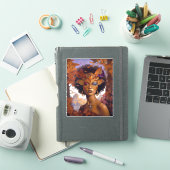 Lady Wearing Mask Black Fantasy Art Sticker (iPad Cover)