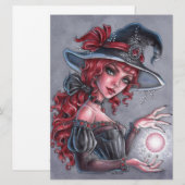 Lady Witch Vrouw Fantasy Pet Magic Art Kaart (Voorkant / Achterkant)