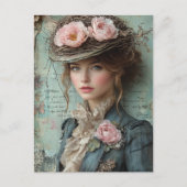 Lady with a Nature Hat Briefkaart (Voorkant)