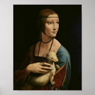 Lady with an hermine beroemd gemaakt door Da Vinci Poster