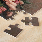 Lady with Bouquet of Rozen_GC - Jigzaag Puzzle Legpuzzel (Zijkant)