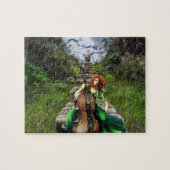 LADY WITH CELLO FANTASY NATURE ART LEGPUZZEL (Horizontaal)