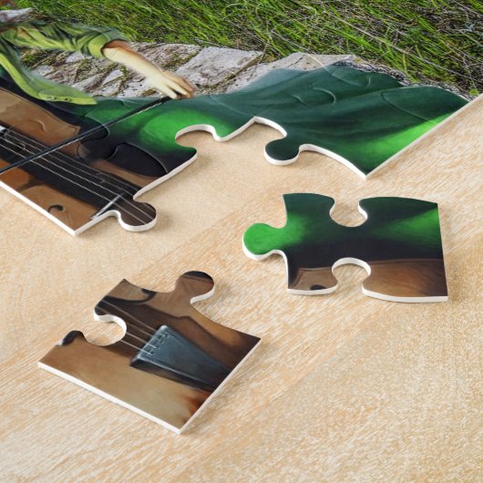 LADY WITH CELLO FANTASY NATURE ART LEGPUZZEL (Zijkant)