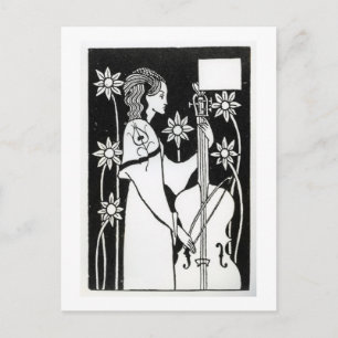 Lady with Cello, van Le Morte d'Arthur (litho) Briefkaart