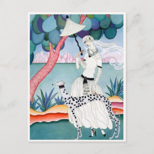 Lady with Dalmatian Dog - Helen Dryden Briefkaart