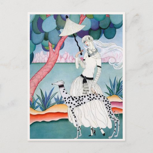 Lady with Dalmatian Dog - Helen Dryden Briefkaart (Voorkant)