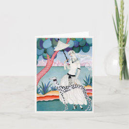 Lady with Dalmatian Dog - Helen Dryden Kaart