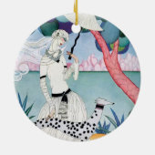 Lady with Dalmatian Dog - Helen Dryden Keramisch Ornament (Achterkant)