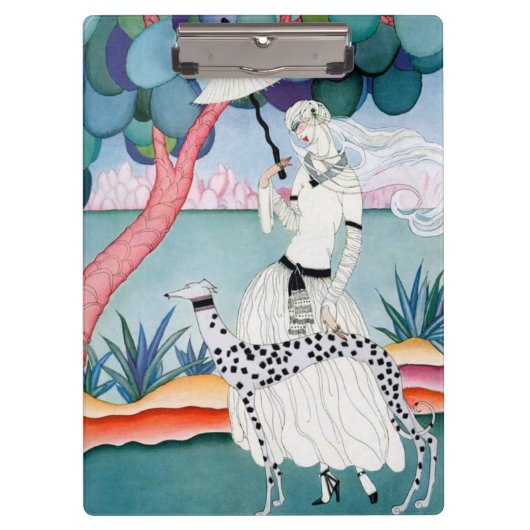 Lady with Dalmatian Dog - Helen Dryden Klembord (Voorkant)