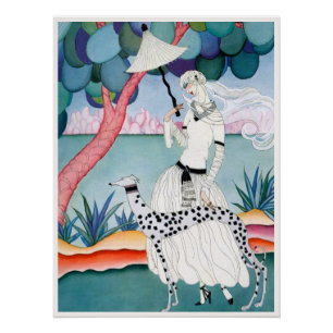 Lady with Dalmatian Dog - Helen Dryden Perfect Poster