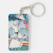 Lady with Dalmatian Dog - Helen Dryden Sleutelhanger (achterkant)