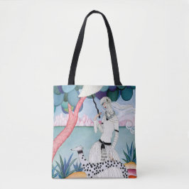 Lady with Dalmatian Dog - Helen Dryden Tote Bag