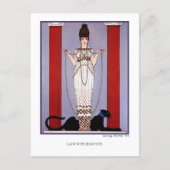 Lady with Panther George Barbier Fashion Briefkaart (Voorkant)