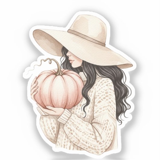 Lady with the pumpkin sticker (Voorkant)