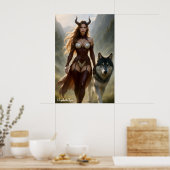Lady Wolf Demoness Poster (Keuken)