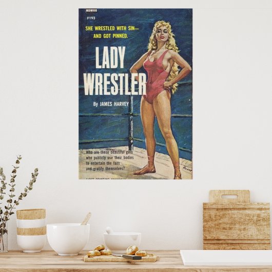 Lady Wrestler Poster (Keuken)
