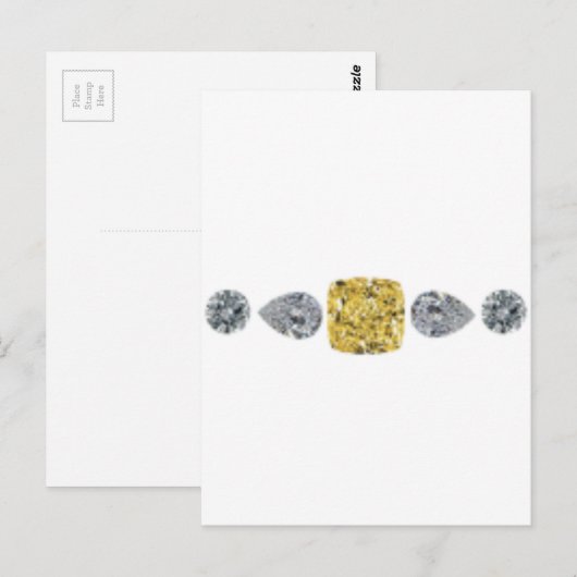 Lady Yellow Diamond Ketting Briefkaart (Voorkant / Achterkant)