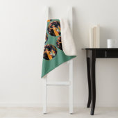 Lady Yellow Dress Picking Cherry Blossom Circles Sherpa Deken (In situ)