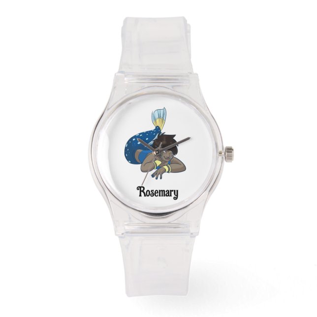 Lady zeemeermin aangepaste naam horloge (Voorkant)