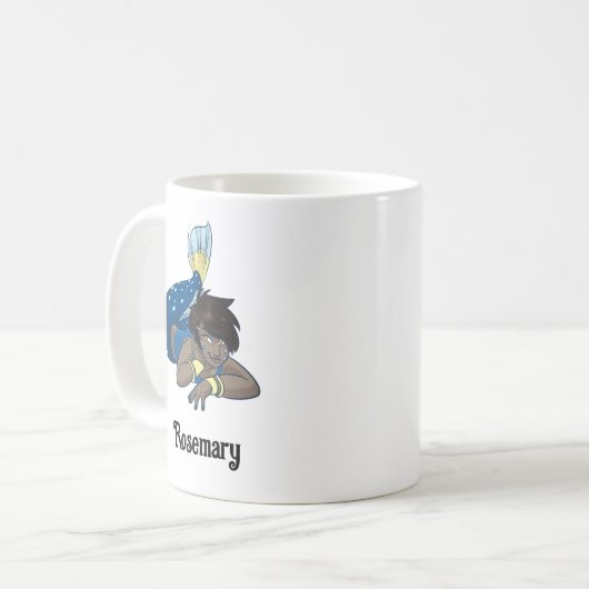 Lady zeemeermin aangepaste naam koffiemok (Voorkant links)