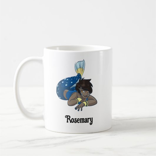 Lady zeemeermin aangepaste naam koffiemok (Links)