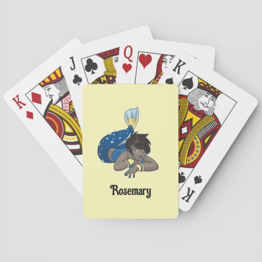Lady zeemeermin aangepaste naam pokerkaarten (Achterkant)