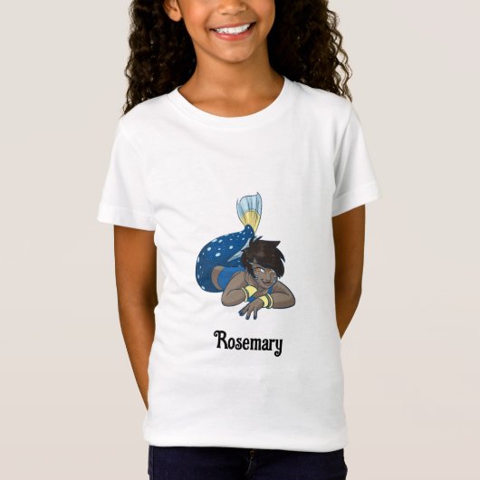 Lady zeemeermin aangepaste naam t-shirt (Voorkant)