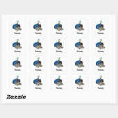 Lady zeemeermin aangepaste naam vierkante sticker (Vel)