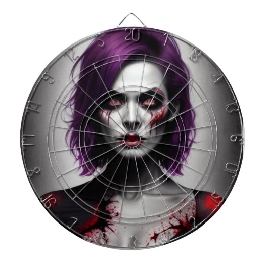 Lady zombie darts dartbord (Voorkant)