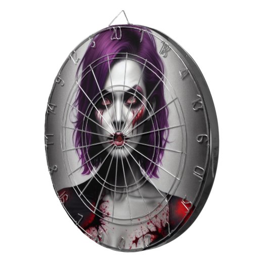 Lady zombie darts dartbord (Voorkant Rechts)