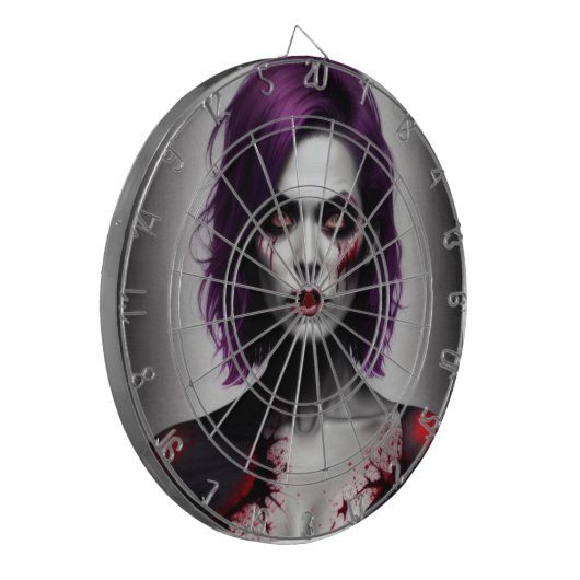 Lady zombie darts dartbord (Voorkant Links)