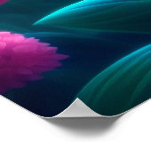 Ladybird bug bloemen neon bos kleurrijke magie poster (Hoek)