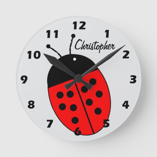 Ladybird Design Personalised Ronde Klok (Voorkant)