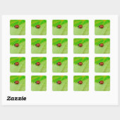 Ladybird die over het blad loopt vierkante sticker (Vel)