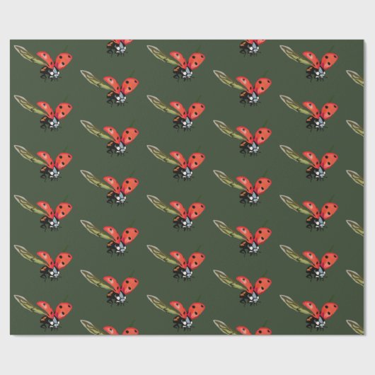 Ladybird Fly, Rode ladybird Cadeaupapier (Vlak)