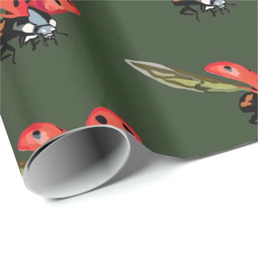 Ladybird Fly, Rode ladybird Cadeaupapier (Rol Hoek)