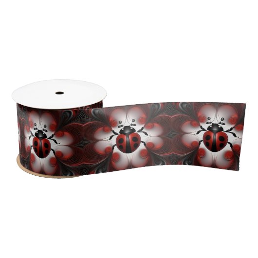 Ladybird Fractal Art Design, Satijnen Lint (Spoel)