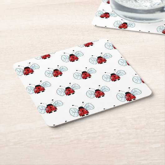 Ladybird Kartonnen Onderzetters (Schuin)