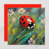 Ladybird Ladybug Groeten Kaart (Voorkant / Achterkant)