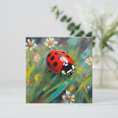 Ladybird Ladybug Groeten Kaart (Staand voorkant)