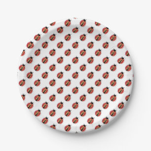 Ladybird, Ladybug, rode bug, insectenpapier borden Papieren Bordje