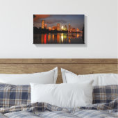 Ladybird Lake Austin Texas Night Skyline Canvas Afdruk (Insitu (Slaapkamer))