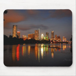 Ladybird Lake Austin Texas Night Skyline Muismat