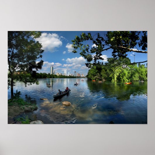 Ladybird Lake / Austin Texas Skyline 3 Poster (Voorkant)