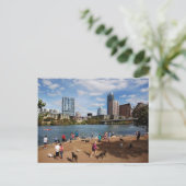 Ladybird Lake Dog Park Austin Texas Skyline Briefkaart (Staand voorkant)