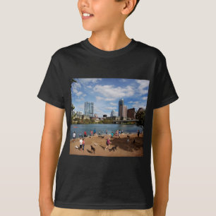 Ladybird Lake Dog Park Austin Texas Skyline T-shirt