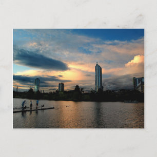 Ladybird Lake Dog Park Sunset Austin Texas Skyline Briefkaart