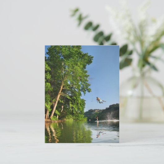 Ladybird Lake Rope Swing - Austin Texas Briefkaart (Staand voorkant)
