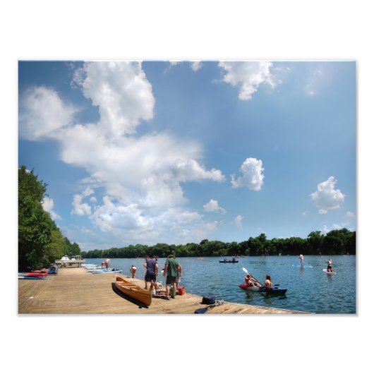 Ladybird Lake Rowing Dock - Austin Texas Foto Afdruk (Voorkant)